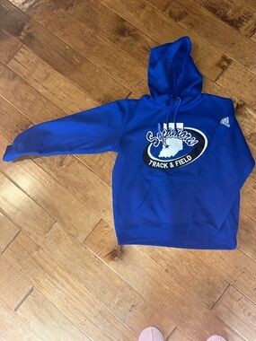 adidas Royal Blue Hooded Sweatshirt  Indiana State Sycamores Track & Field Logo